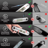 ThermoPro TP610 Digital Meat Thermometer for Cooking, Rechargeable Instant Read Food Thermometer with Rotating LCD Screen, Waterproof Cooking Thermometer with Alarm for Grilling, Smoker, BBQ, Oven ThermoPro