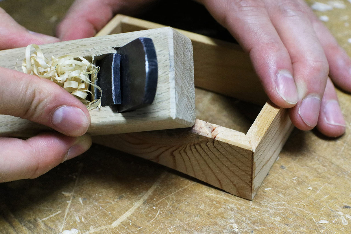 KAKURI Mini Hand Plane for Wood 24mm [Flat Sole] Made in JAPAN, Japanese Small Wood Planer Tool for Woodworking, Chamfer, Detail Work, 4.8 x 1.4 x 1.5 Inches KAKURI