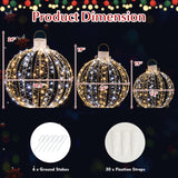 Tangkula Christmas LED Light Balls for Tree (3 Pack), Outside Lighted Sphere with 180 Warm White & 180 White LED Lights, Holiday Lighted Decorations, Christmas LED Light Balls for Indoor Outdoor Decor Tangkula