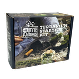 Cute Farms Terrarium Starter Kit | Moss, Vermiculite, Soil, Plant Food, Brush, Build and Care Guide | DIY Succulent Terrarium Kit for Adults and Kids Cute Farms