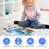 Jigsaw Puzzles for Kids Ages 4-8, 108 Pieces Whale Shaped Cardboard Puzzles for Animal Lovers, Sturdy Floor Puzzles Box and Poster, Educational Toys Gift for Boys Girls, 23.38 x 14.72 Inch AivaToba