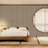 LOVADA Wood Slat Wallpaper Peel and Stick - 17.5'' x 100'' Self Adhesive Contact Paper for Walls, Wood Panel for Easy DIY Wall Decor (Brown) LOVADA