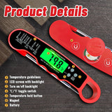 Meat Thermometer Digital, IP67 Waterproof Food Thermometer for Cooking and Baking, Instant Read Meat Thermometer with Backlight, Hold Function & Magnet for Kitchen, Beef, Grill, BBQ, Candy, Turkey PAWPRO