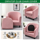 CRFATOP 2 Piece Club Chair Slipcover Stretch Barrel Chair Covers Jacquard Tub Chair Slipcovers Soft Armchair Sofa Cover Removable Couch Furniture Protector Arm Chair Cover for Living Room,D37 CRFATOP