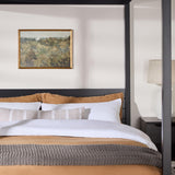 Walker Edison King Minimalist Slatted Headboard Canopy Bedframe, King Size, Black Walker Edison