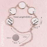 Framendino, 4 Pack Sublimation Bracelet Blanks Photo Frame Round Transfer Bracelets Adjustable Bezel Setting Bracelet with Cabochons for Jewelry Making Framendino