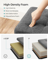 SONGMICS Storage Ottoman Bench, Foldable Foot Rest with Legs, 15 x 43 x 15.7 Inches, End of Bed Bench, Storage Chest, Load up to 660 lb, for Living Room, Bedroom, Entryway, Slate Gray ULSF018G01 SONGMICS