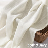 Guken Natural Linen Curtains 84 Inch Length for Living Room Bedroom 2 Panels Set Rod Pocket Light Filtering Semi Sheer Window Curtains 52 Inch Width Boho Farmhouse Linen Drapes Cream Ivory, W52xL84 Guken