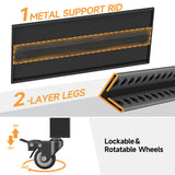 Workbench with Pegboard, 48" H Adjustable Heavy Duty Work Table with Wheels, Heavy Duty Workstation, Metal Tool Work Bench for Garage Warehouse Workshop Firstsky