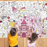 Nicime 43.3x31.5Inch Pink Princess Giant Coloring Poster with Picture, Birthday Gift Painting Poster, Art Crafts Activity Drawing Paper in School, Classroom, Home, Party for Boys, Girls, Kid Nicime