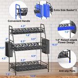 IBEDMAZIE 3-Tier Large Size Storage Rack,Counter Organiztion for Bathroom Countertop Organizer Shelf for Spice Racks for Kitchen/Sink/Bedroom/Living room/Office/Plant Rack with Two Metal Baskets IBEDMAZIE