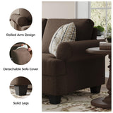 COPIAE 91 Inch Lawson Sofa with Extra Deep Seats Oversize, Mid-Century 3-Seat Sofa Couch, for Living Room, Apartment, Lounge, Brown COPIAE