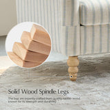 EcoHarbor Living 50.5" Mid-Century Modern Couch, Upholstered Sofa with Armrests, Stripe Mini Loveseat Couches for Small Space, Living Room, Bedroom, Office, Apartment, Blue EcoHarbor Living