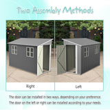 4x10FT Metal Shed with Floor Frame, Lean to Shed with 2 Windows, Outdoor Storage Shed for Garden Backyard Patio, Outside Large Tool Shed for Tools& Bicycle Storage Mulcoony