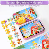 MZZOTOY Princess Puzzles for Kids Ages 4-8, 60 Pieces Puzzles for Kids Ages 3-5 Princess Puzzle for Girls and Boys Toys Jigsaw Puzzles in a Metal Box Educational Puzzles (Princess) MZZOTOY