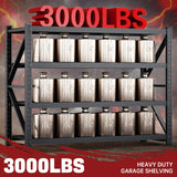 RAVIGIN 3000LBS Storage Shelves,48"W Garage Shelving Heavy Duty Metal Adjustable Garage Shelves,Garage Organization Shelving Units industrial shelving for Garage,Warehouse,48" W x 24" D x 69" H,Black RAVIGIN