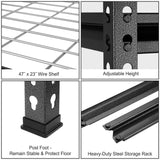 WORKPRO 5-Tier Metal Storage Shelving Unit, 48”W x 24”D x 72”H, Adjustable Storage Rack Heavy Duty Shelf, 4000 lbs Load Capacity (Total), for Garage, Kitchen, Bathroom, Warehouse, Black/Sliver WORKPRO