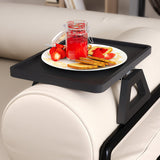 Danfoxer Couch Arm Tray,Bamboo Folding Sofa Tray,Sofa Armrest Trays Clip-On Couch Desk for Drinks,Snacks,Phone,Remote Control（Black） Danfoxer