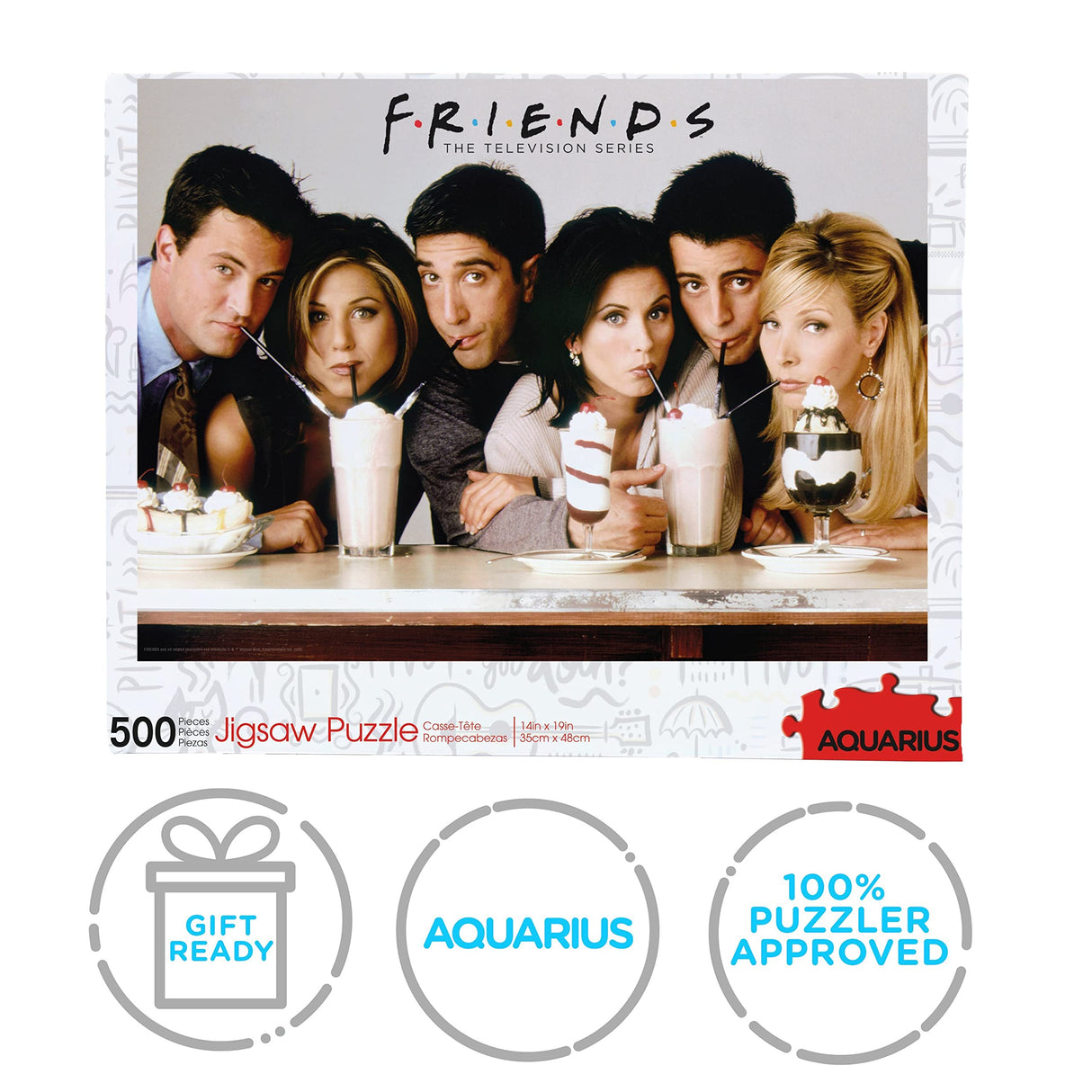 AQUARIUS Friends Milkshake Puzzle (500 Piece Jigsaw Puzzle) - Glare Free - Precision Fit - Officially Licensed Friends TV Show Merchandise & Collectibles - 14 x 19 Inches AQUARIUS