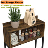 Furniouse Rustic Brown 5-Tier Kitchen Bakers Rack with Power Outlet and Storage Solutions Furniouse