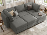 Belffin Modular Sectional Sofa Sleeper Modular Sectional Couch Sofa Convertible Sectional Couch Reversible Sofa Bed Grey Belffin