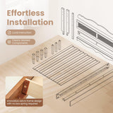 PHI VILLA Rattan King Bed Frame with Headboard, Wood Mid Century Boho Bed Frames, No Box Spring Needed, Brown PHI VILLA