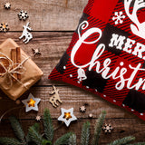 Christmas Pillow Covers 18x18 Set of 4 Winter Throw Pillow Covers Holiday Buffalo Plaid Pillow Covers Merry Christmas Pillows for Couch Sofa Home Decor Xmas Cushion Covers Indoor Decor Thicker Melonva