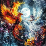 NEWENMO Phoenix Diamonds Painting Kits for Adults Beginner DIY 5D Fairy Diamond Art Paint with Round Diamonds, Full Drill Gem Art Animal Diamonds Painting for Craft Home Wall Decor 12x12 in NEWENMO