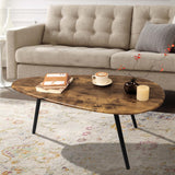 WDSHIYI Modern Coffee Table for Living Room Small Mid Century Coffee Tables Rustic Oval Coffee Tables Retro Accent Sofa Center Tables for Living Room Easy Assembly 22" D x 43" W x 18" H WDSHIYI
