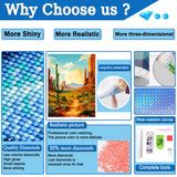 Upigi Landscape Diamond Painting Kits for Adults,Desert Landscape DIY 5D Diamond Painting Kits for Beginners,Round Full Drill Gem Art Crafts Kit for Home Wall Decor 12 x 16 Inch Upigi