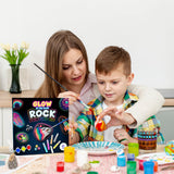 Rock Painting Kit - Glow in The Dark, 60+ Pcs Arts and Crafts Rock Painting kit for Kids 6-12, Art Supplies with Glow & Standard Paints, Outdoor Toys for Boys & Girls Birthday & Easter Gifts WoodArtSupply