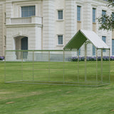 Chicken Coop, Large Metal Chicken Run, Outdoor Chicken Pen with Waterproof and Anti-UV Cover, Walk-in Chicken House with Lockable Door, for Yard, Farm Use, 10' W x 3.3' D x 5' H HarmonyHealth