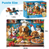 500 Piece Puzzles for Adults, Funny Puppy Animal Jigsaw Puzzles, Food Kitchen Jigsaw Puzzle, Animal Pet Lover Challenging Puzzles for Friends Family Activity Game Nights Gifts, 20.5×15 in VOLUVOLU