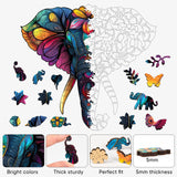 Ruikiyart Wooden Puzzles for Adults Mandala Elephant Jigsaw Puzzles 200Pcs Unique Shapes Colorful Animal Puzzles Fabulous Gift for Kids and Adults on Birthday,Thanksgiving,Christmas 11.8x12.8 Inches Ruikiyart