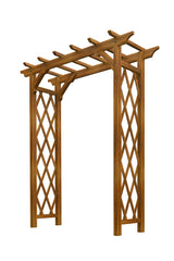 Vita Heartwood Cedar Wood Arbor, 55 inch x 88 inch, FSC, Golden Brown, Opening Width 51 inches, Garden Décor Shade Arch, VA68897 Vita