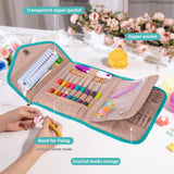 MYBAGZING Crochet Hook Case Empty - Foldable Crochet Hook Organizer - Crochet Hook Holder for Knitting & Crochet Supplies - Knitting Accessories, Teal MYBAGZING