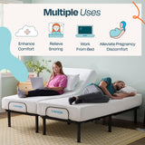 Linenspa Adjustable Bed Frame - Independent Head and Foot Incline - Powerful Quiet Motor - Easy Tool Free Assembly - Lounging - Watch TV - Working - Reading - Ergonomic - Electric Bed Base - Full Size Linenspa