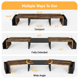 Simple Houseware Desk Dual Monitor Stand Riser with Drawer, Rustic Brown Simple Houseware