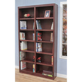 84" Cherry Finish Double Wide Bookcase with 10 Adjustable Shelves by Concepts In Wood Concepts In Wood