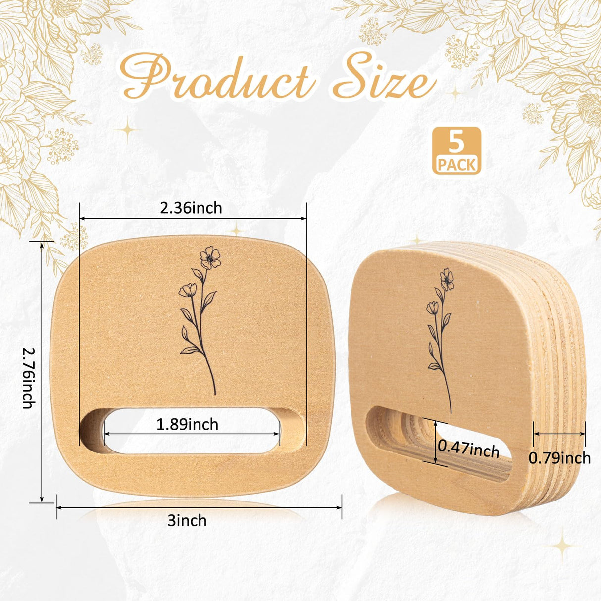 Juexica 5 Pcs Embroidery Hoop Display 3 x 2.76 Inches Embroidery Hoop Holder Wooden Base Hidden Screw Design DIY for Cross Stitch Accessories Decor Juexica