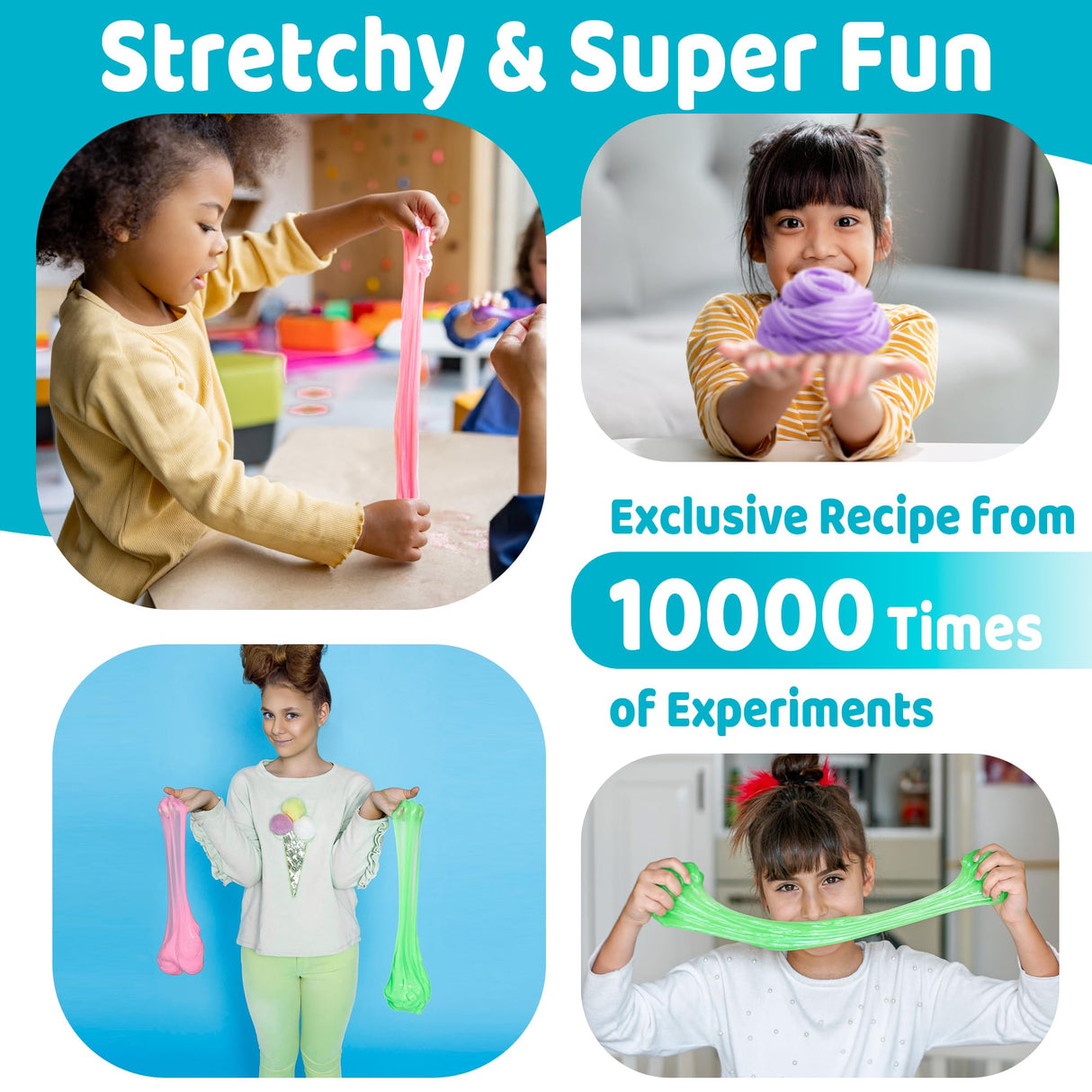 YasTant Slime Kit for Girls and Boys, Safe and Fluffy Slime for Kids, Stress Relief Kids Slime Kits for Toddlers, Stretchy Butter Slime Pack of 6 YasTant