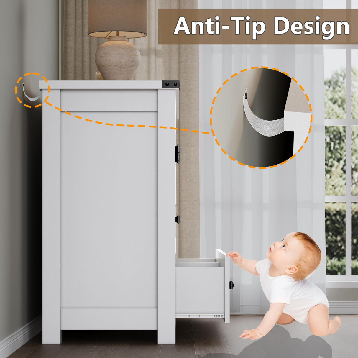 BORNOON 9-Drawer Dresser, Modern Wooden Storage Chest of Drawers, Dresser TV Stand, Wood Drawer Organizer with Metal Handles for Bedroom, Living Room, Hallway BORNOON