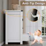 BORNOON 9-Drawer Dresser, Modern Wooden Storage Chest of Drawers, Dresser TV Stand, Wood Drawer Organizer with Metal Handles for Bedroom, Living Room, Hallway BORNOON