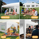 10X30FT Outdoor Canopy Tent with 5 Removable Sidewalls Party Tent with Thickened Steel Tube Heavy Duty Event Tents for Cater Events Wedding Birthday Pavilion Beach BBQ (10X30FT 5 SIDEWALLS) Lymvayance