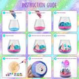Unicorn Terrarium Gifts for Kids - Light Up Terrarium Crafts Kit with DIY Moon Lamp - Unicorn Toys for Girls - Arts and Crafts Birthday Gift for Girls Ages 4 5 6 7 8-12 Year Old LAOESE