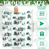 Breling Christmas Throw Flannel Blanket Winter Elk Cozy Fuzzy Warm Throw Blanket with Holiday Themed Print Christmas Gift for Winter Couch Sofa Bed Home Decor 60"x50" Breling