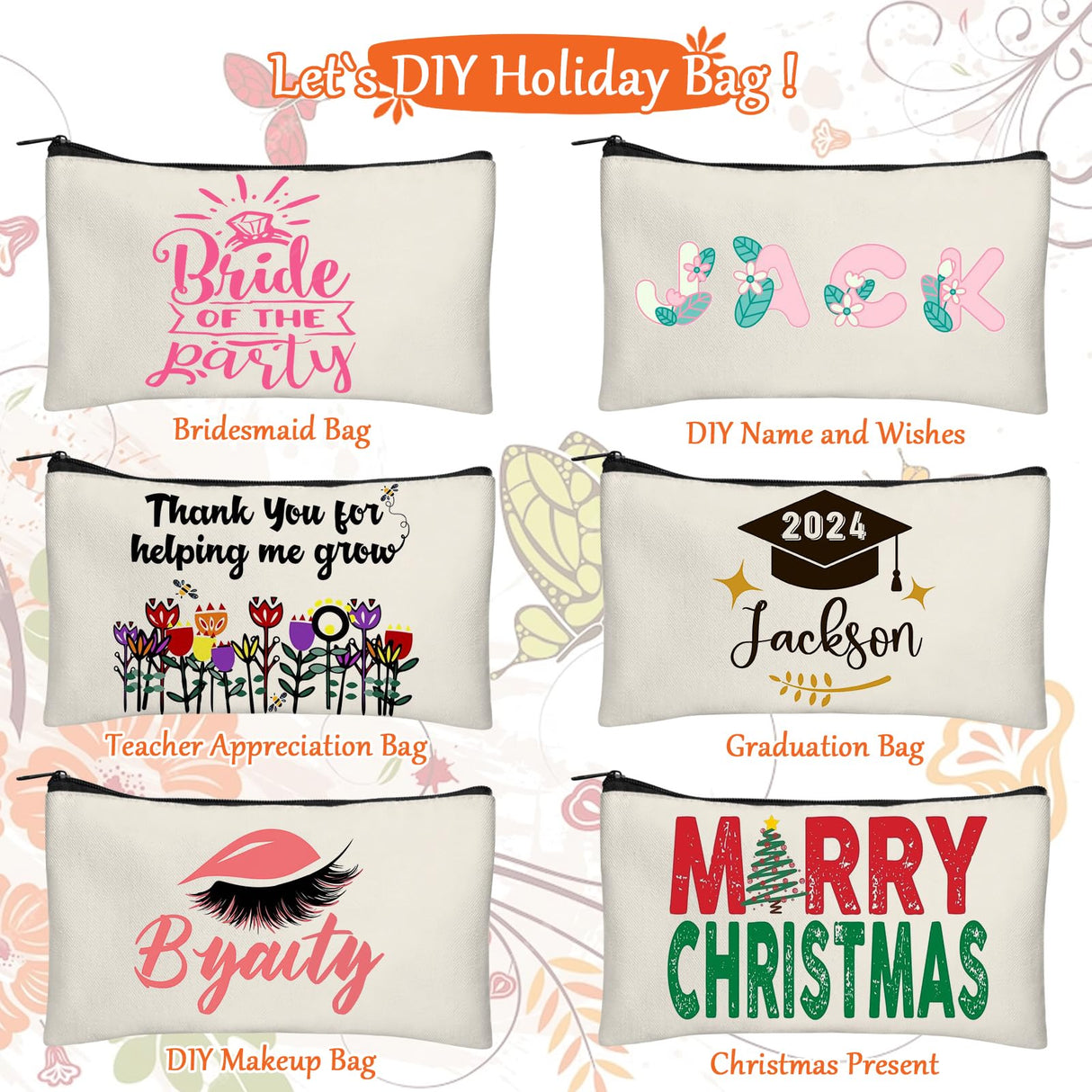 Legigo 10 Pack Blank DIY Craft Case Blank Makeup Bags- Beige Canvas Pencil Pouch Bulk Cosmetic Bag Multi-Purpose Travel Toiletry Zipper Bags (8.3 × 5 Inch) Legigo