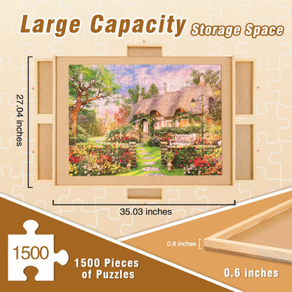 TALGIC Puzzle Board 1500 Pieces with 6 Drawers, Portable Jigsaw Puzzle Table for Adults and Kids 5-7