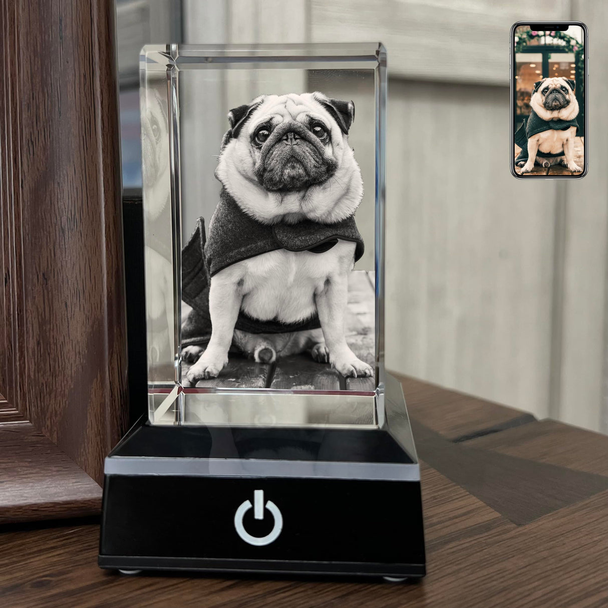 PD 3DPIXDANCE 3D Crystal Photo, Personalized Dog, Cat Memorial Gifts for Pet Owners. Gift Box Included, Customized Laser Etched Crystal Photo (Small Portrait) PD 3DPIXDANCE
