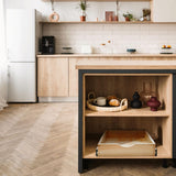 Sintuff 4 Set Wooden Pull out Tray Cabinet Organizer Soft Close Roll out Shelves for Kitchen Cabinets Fully Assembled Slide Pantry Shelves for Kitchen Base Cabinet(15'' x 21'') Sintuff